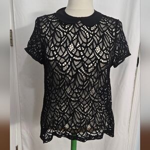Elegant Black Lace Women's Top